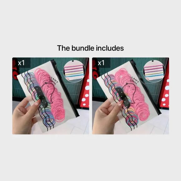 200pcs Of Cute Hair Ties For Kids & Girls - Colorful Elastic Polyester Hair Ties - Picture 9 of 11